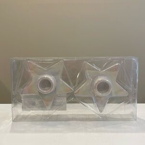 New Target Bullseye Playground Iridescent Star Ceramic Candleholders - 2 pk